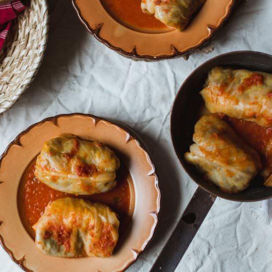 Vegan sauerkraut rolls (sarme)