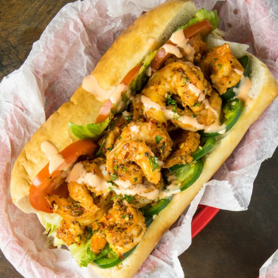 Grilled Shrimp Po’ Boy