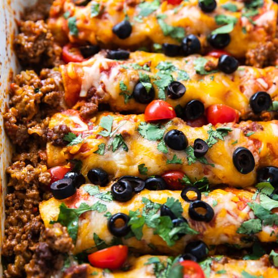 Easy Ground Beef Enchiladas