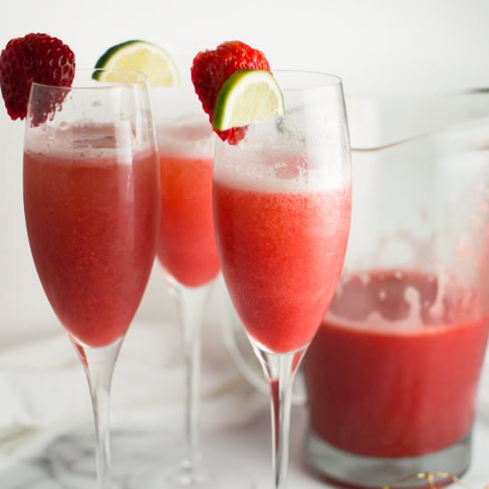 Strawberry Honey Lime Mimosas