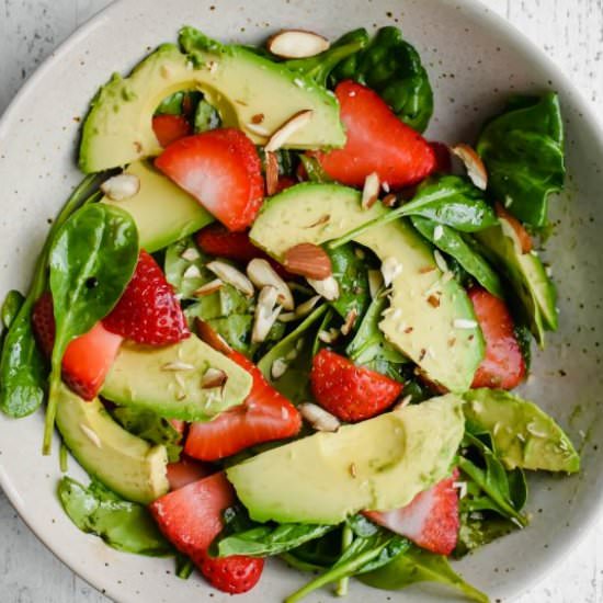 Strawberry Avocado Spinach Salad