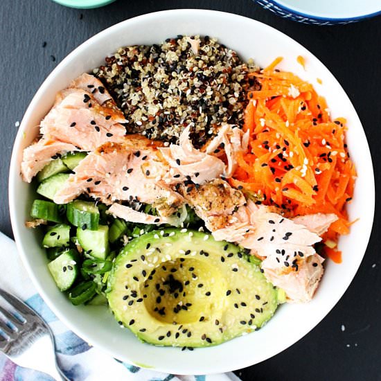 Salmon Poke Bowl Recipe with Quinoa