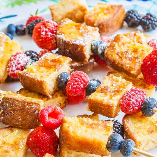POUND CAKE FRENCH TOAST SKEWERS