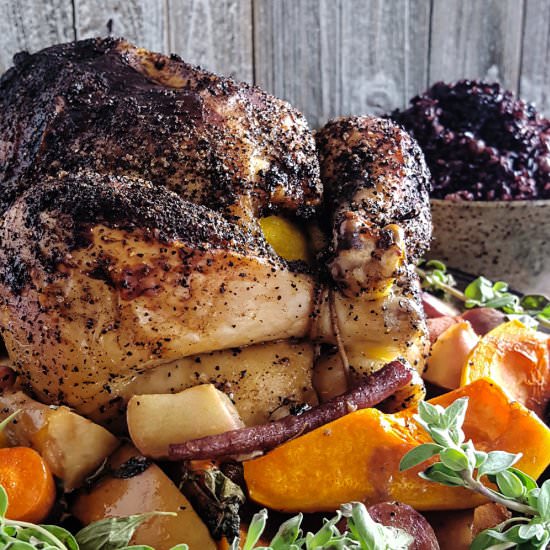 Coffee Rubbed Roast Chicken