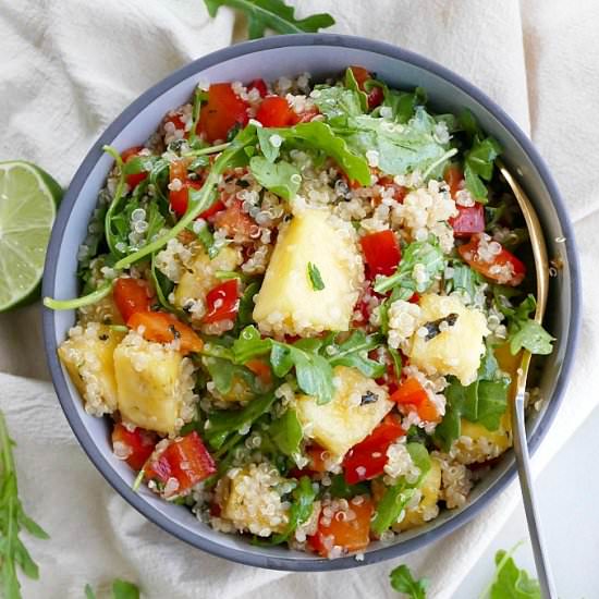 Quinoa Arugula Salad with Pineapple