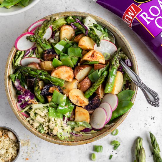 Warm Roasted Garlic Potato Salad