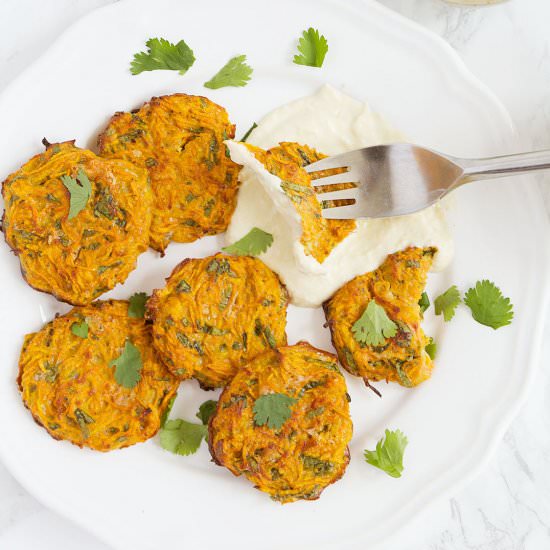 5 ingredient baked carrot fritters