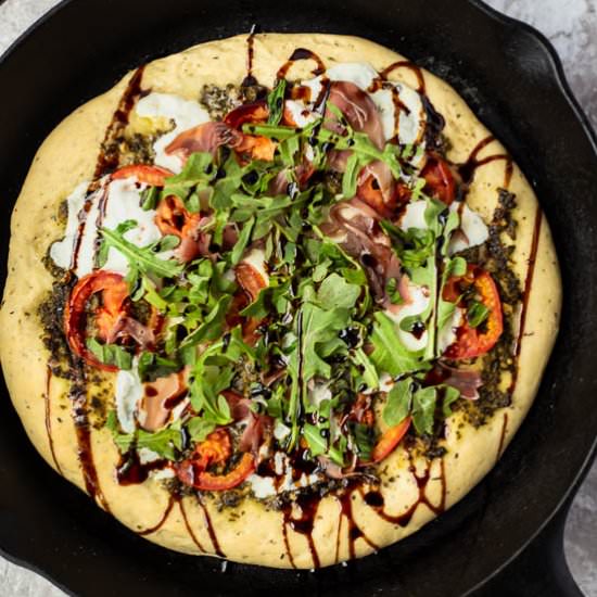 Prosciutto Caprese Skillet Pizza