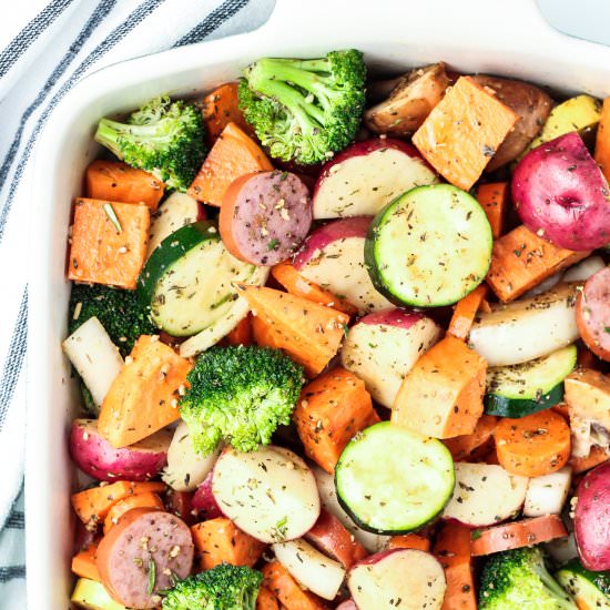 One Pan Italian Veggies & Sausage