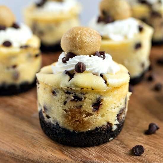 Mini Cookie Dough Cheesecakes