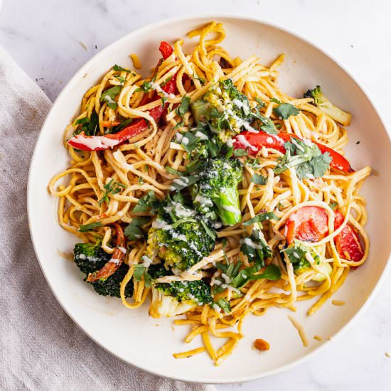 Noodle Salad with Peanut Dressing