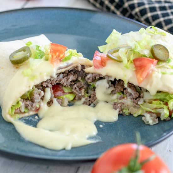 Burritos with Leyden Cheese Sauce