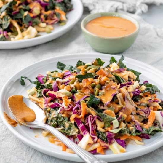 Kale Slaw With Harissa Dressing