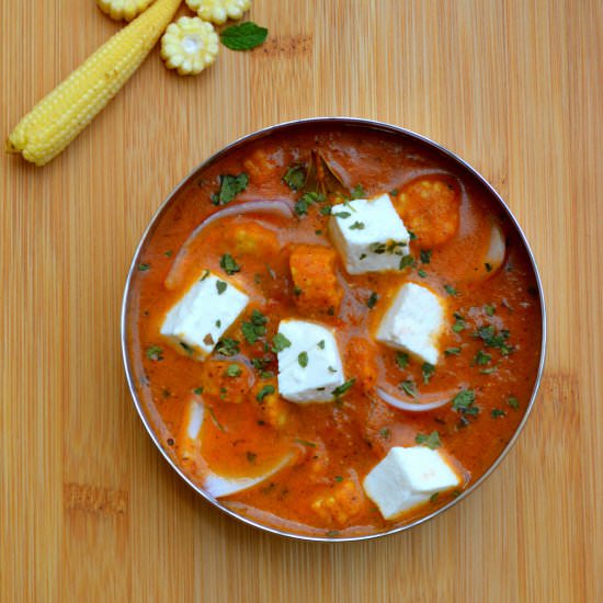 Baby Corn Paneer Masala