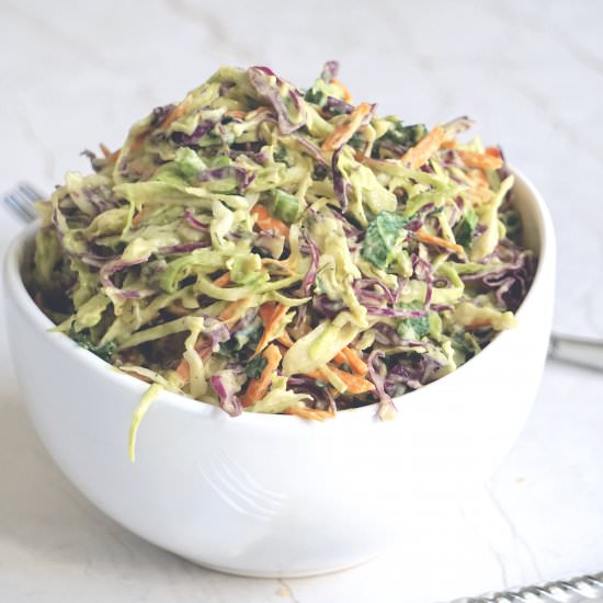 Creamy Low Carb Coleslaw + Dressing