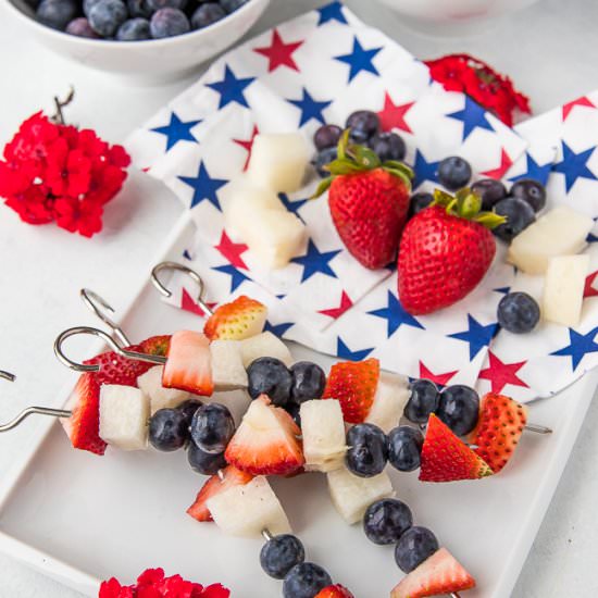 Patriotic Fruit Kabobs