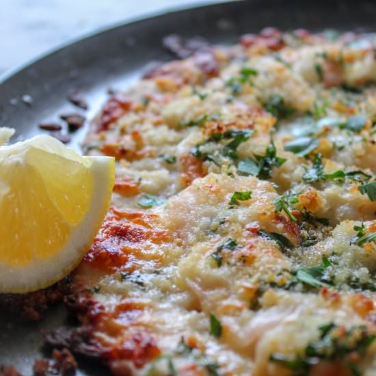 Shrimp scampi pizza