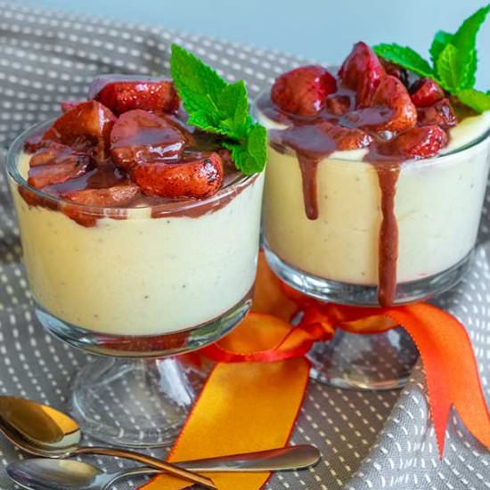 Banana Mousse With Strawberry