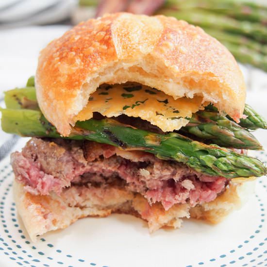 Asparagus parmesan burger