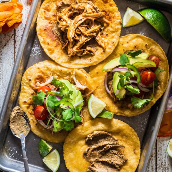 Sticky Chicken Tostadas