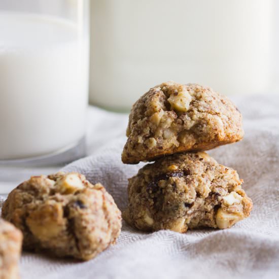 White Chocolate + Macadamia Cookies