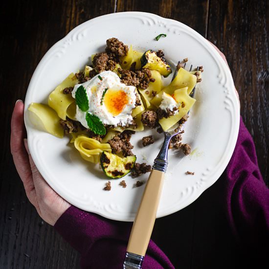 Turkish Noodles with Garlic Yogurt