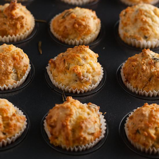 Cheesy Walnut and Rosemary Muffins