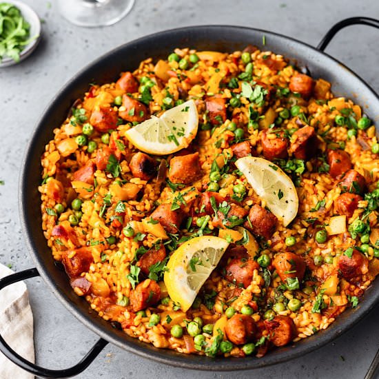 Vegan Chorizo and Vegetable Paella