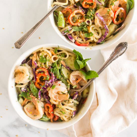 shrimp spring roll bowls