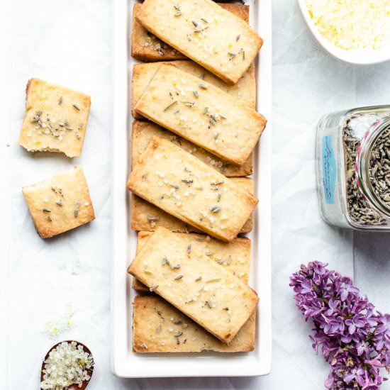 Lavender Lemon Shortbread Cookies