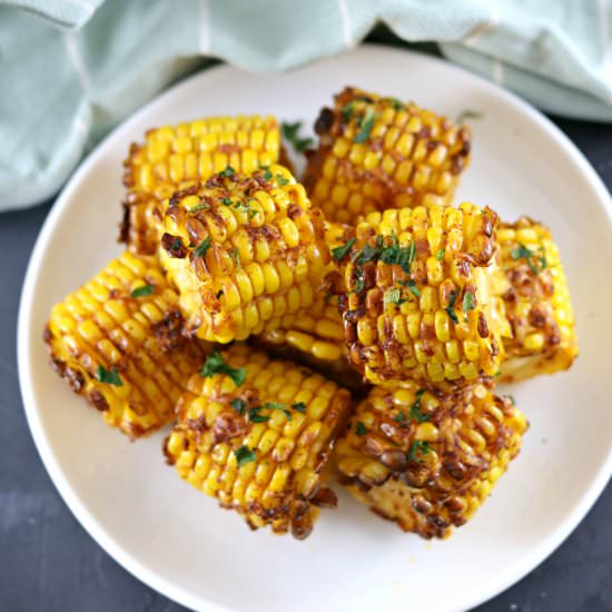 Smoky Parmesan Garlic Roasted Corn