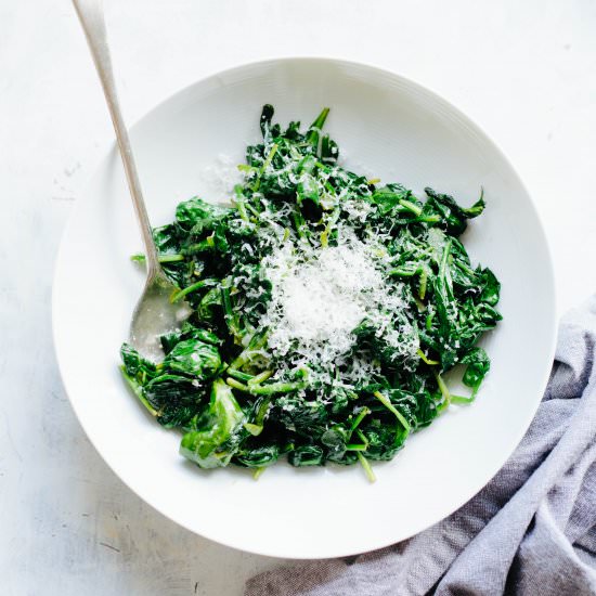Spinach with Butter + Parmesan