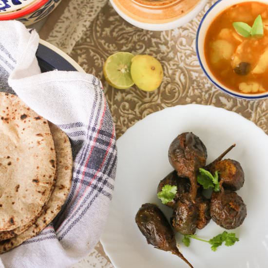 Vegetarian Stuffed Baby Eggplant