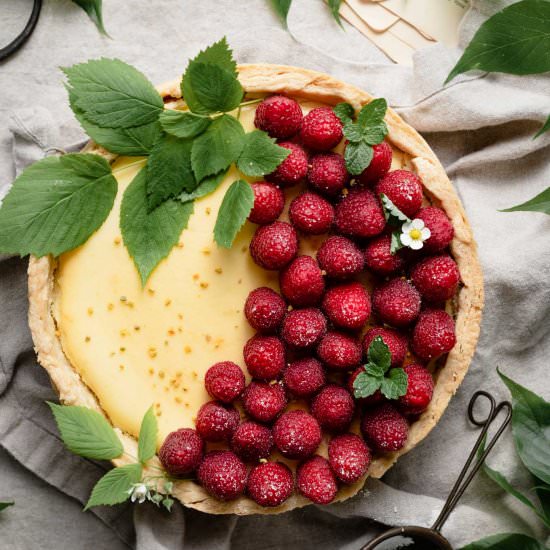 Raspberry Lemon Curd Cheesecake