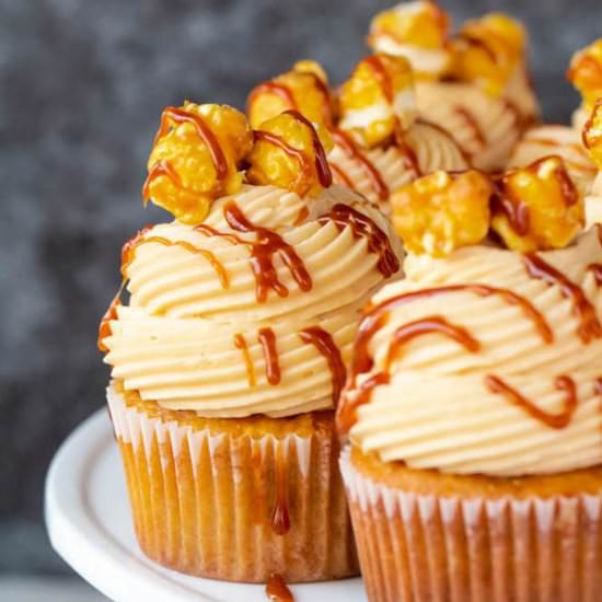 Caramel Popcorn Cupcakes