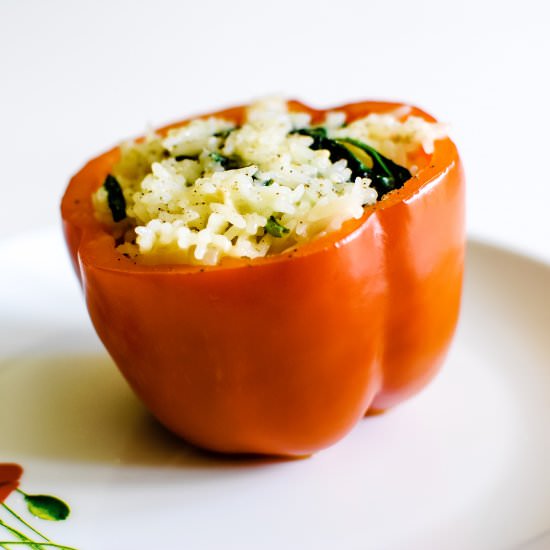 Microwave Stuffed Peppers for One