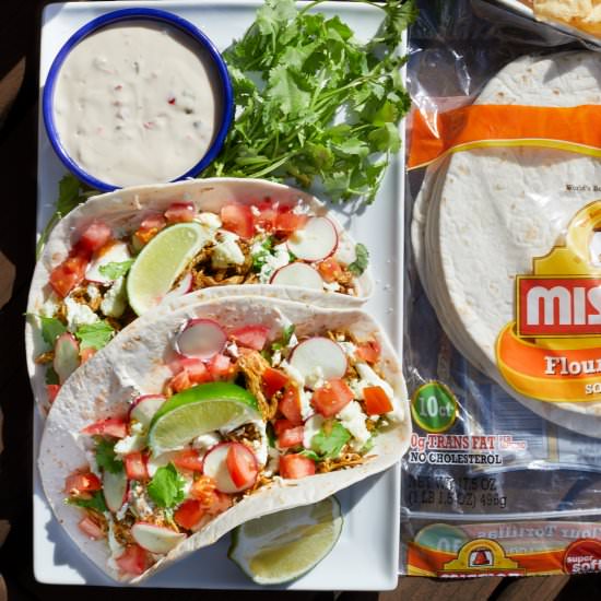 Chicken Barbacoa Soft Tacos