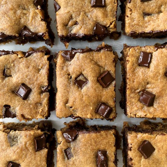 Tahini Chocolate Chunk Blondies