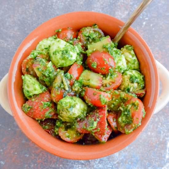Strawberry Caprese with Pesto