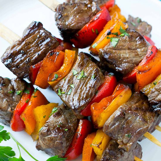 Pepper Steak Kabobs