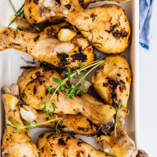 Oven Baked Chicken Legs With Herbs