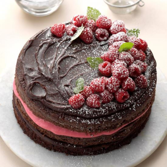 Raspberry Fudge Cake