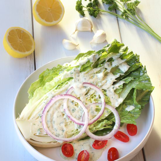 Vegan Romaine Salad, Ranch Dressing