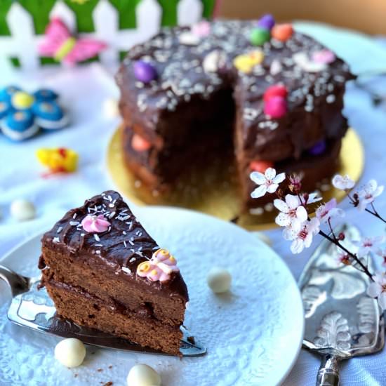 Double coffee lush chocolate cake
