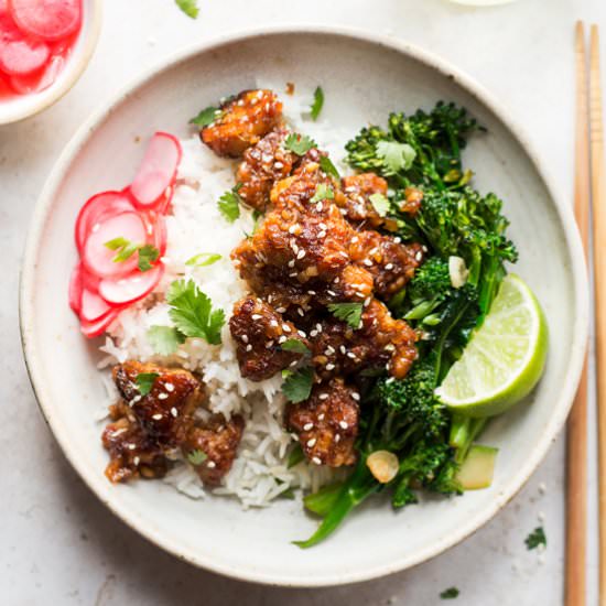 Fried tempeh bowls (GF, V)