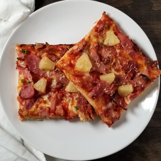 Sheet Pan Hawaiian Pizza