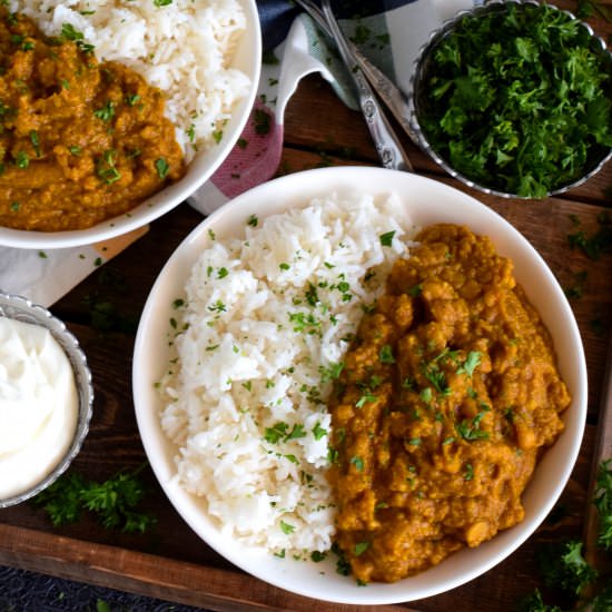 Yellow Split Pea Dal with Rice