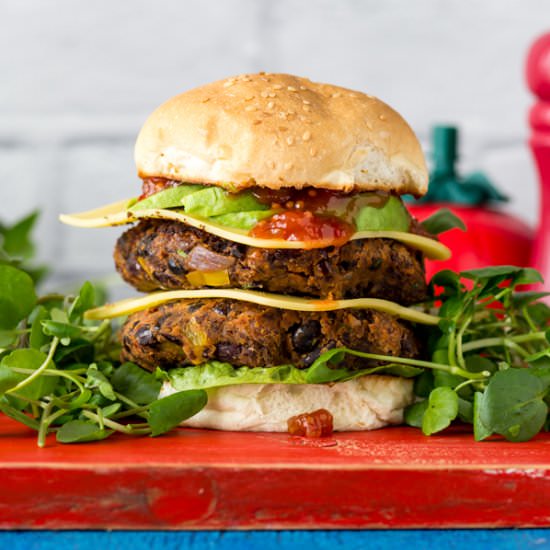 Black Bean & Watercress Burger