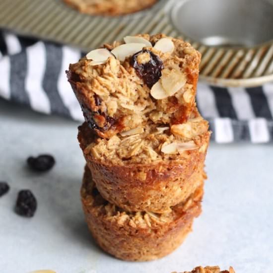 Cherry Almond Baked Oatmeal Cups