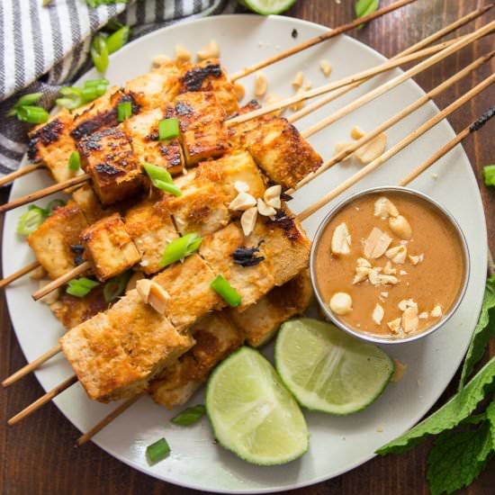 Tofu Satay with Peanut Sauce